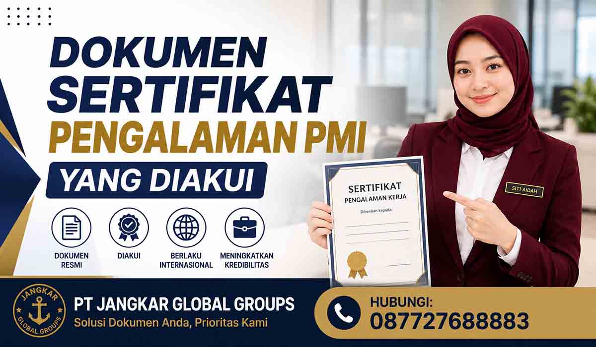 Dokumen Sertifikat Pengalaman PMI yang Diakui