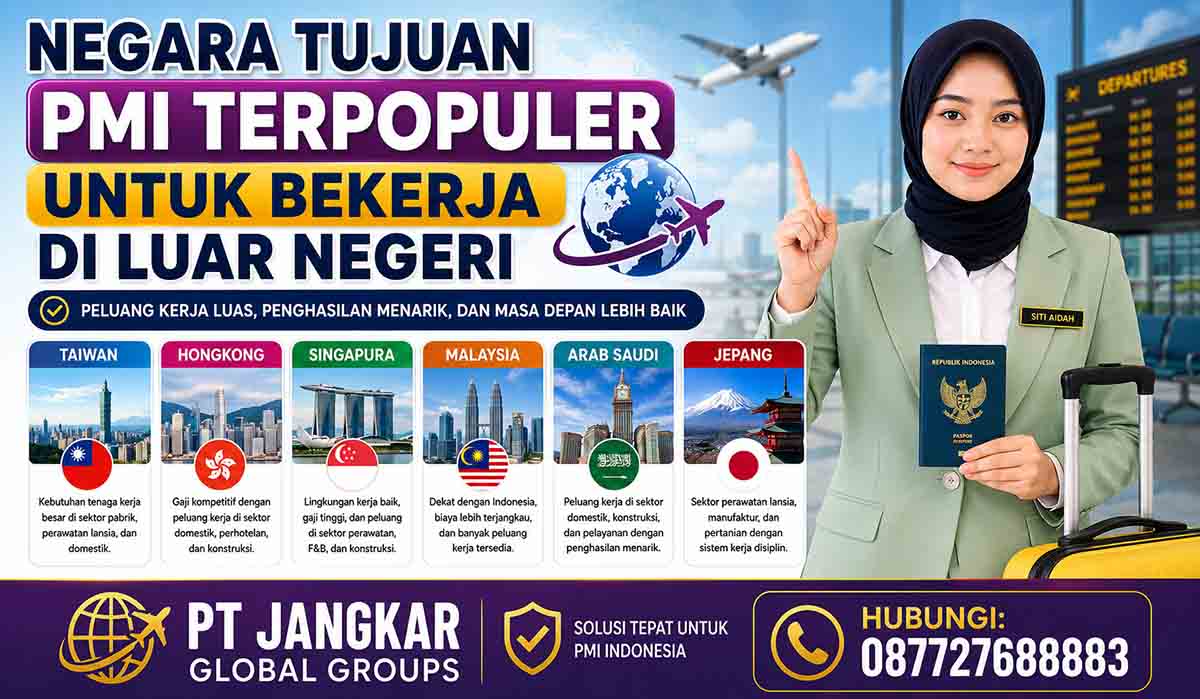 Negara Tujuan PMI Terpopuler untuk Bekerja di Luar Negeri