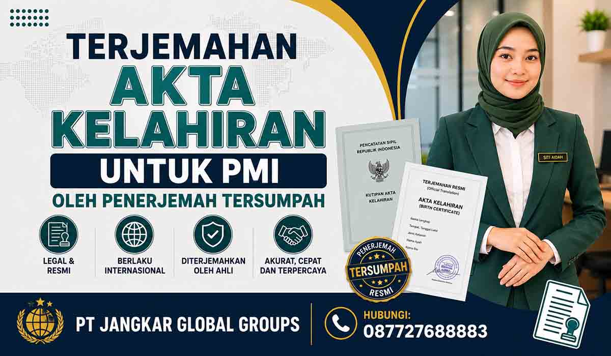 Terjemahan Akta Kelahiran untuk PMI oleh Penerjemah Tersumpah