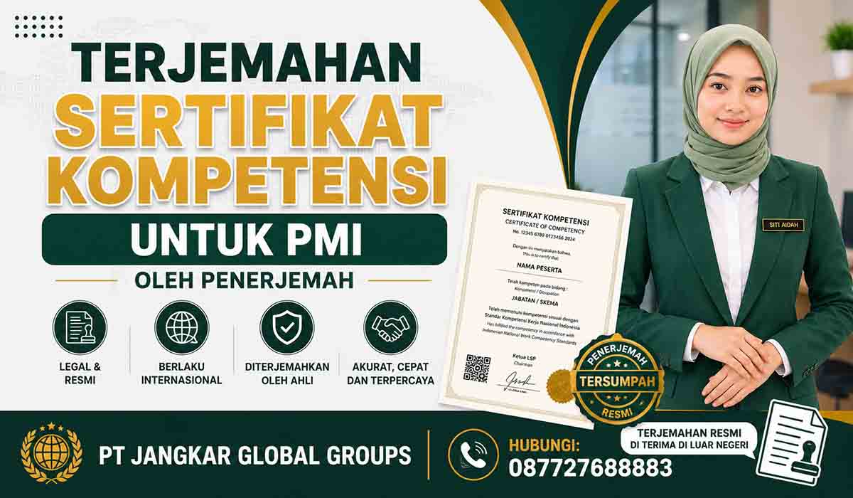 Terjemahan Sertifikat Kompetensi untuk PMI oleh Penerjemah