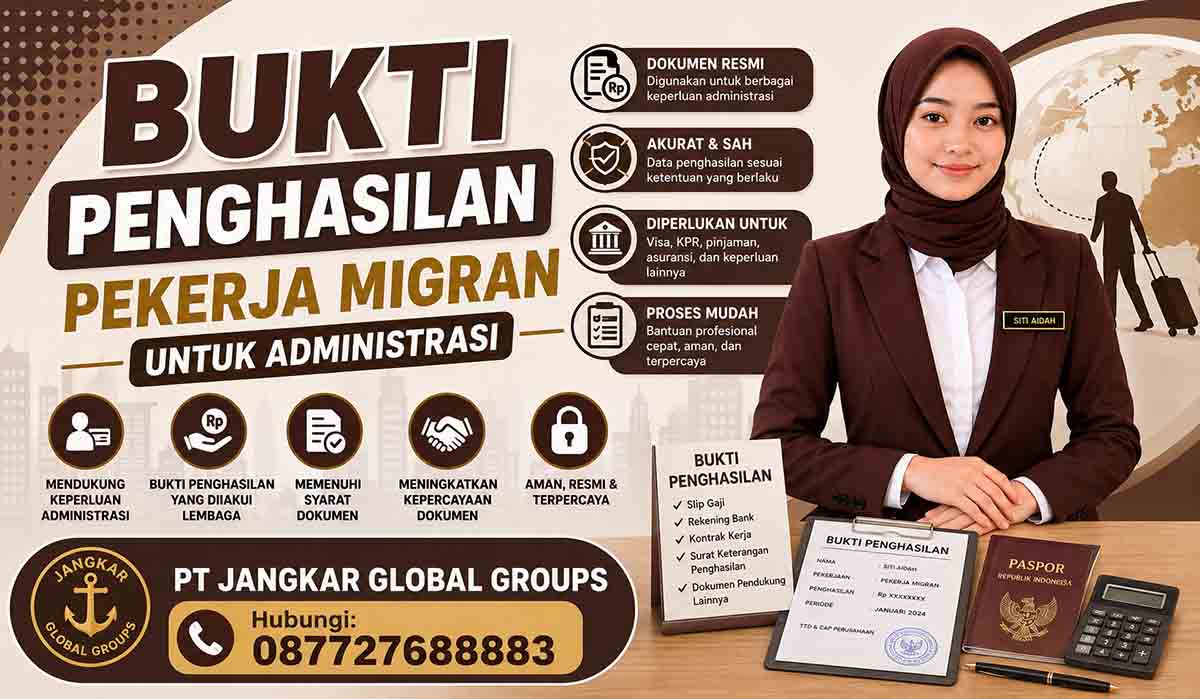 Bukti Penghasilan Pekerja Migran untuk Administrasi