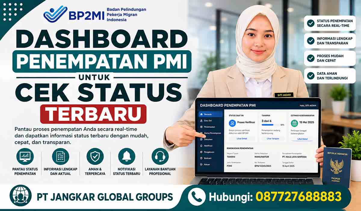 Dashboard Penempatan PMI untuk Cek Status Terbaru