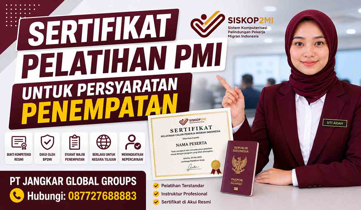 Sertifikat Pelatihan PMI untuk Persyaratan Penempatan