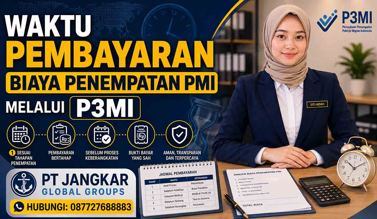 Waktu Pembayaran Biaya Penempatan PMI melalui P3MI